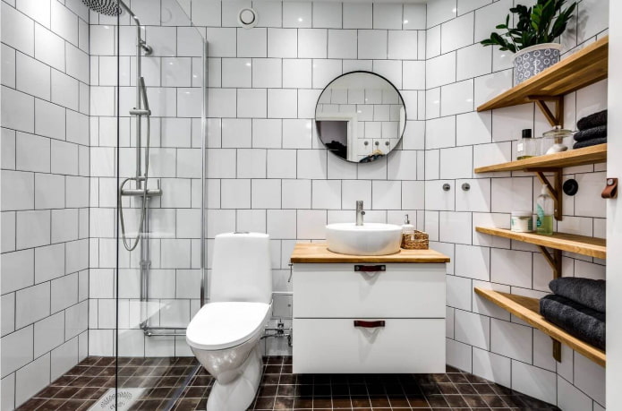 плитка в интерьере ванной в скандинавском стиле