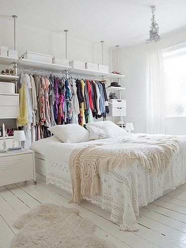 хранение одежды в спальне